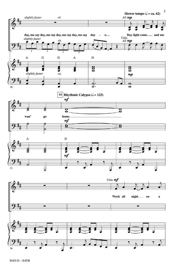 【Day-O (The Banana Boat Song)】SATB