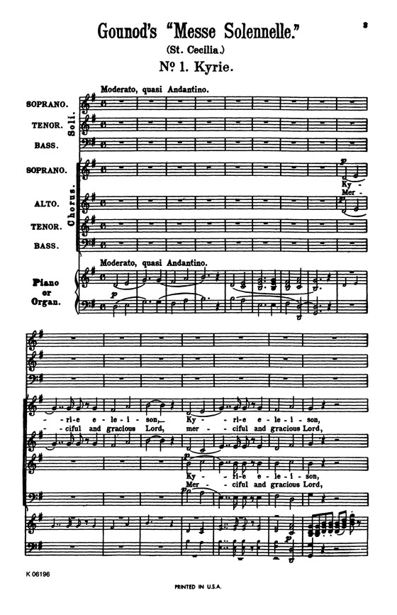 Gounod【Messe Solenelle In G Major-Saint Cecilia】Choral Score Gounod【Messe Solenelle In G Major-Saint Cecilia】Choral Score