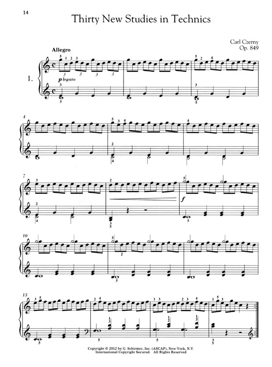 Czerny【CD+樂譜】Thirty New Studies in Technics, Opus 849 for Piano