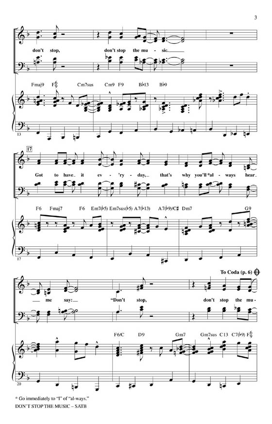 【Don't Stop The Music】SATB