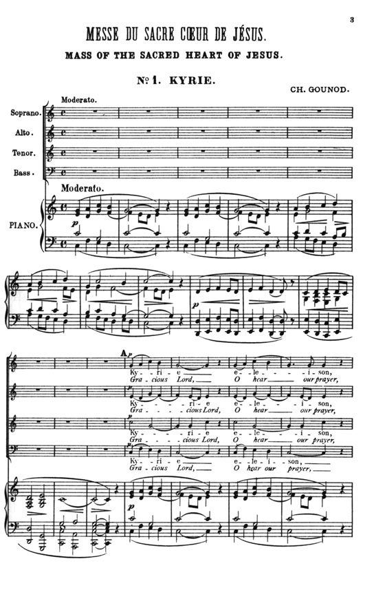 Gounod【Mass of the Sacred Heart of Jesus】for Soli, Chorus and Orchestra , Choral Score