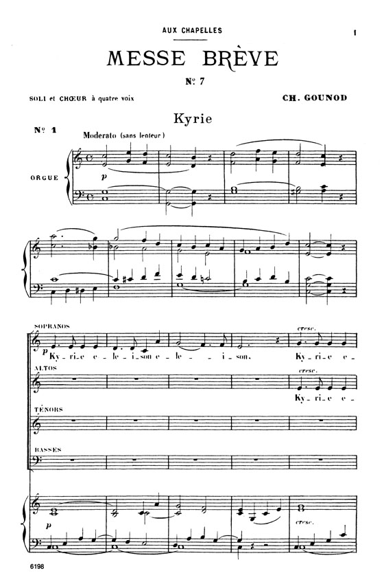 Gounod【Messe Breve in C Major】for Soli, Chorus and Orchestra , Choral Score