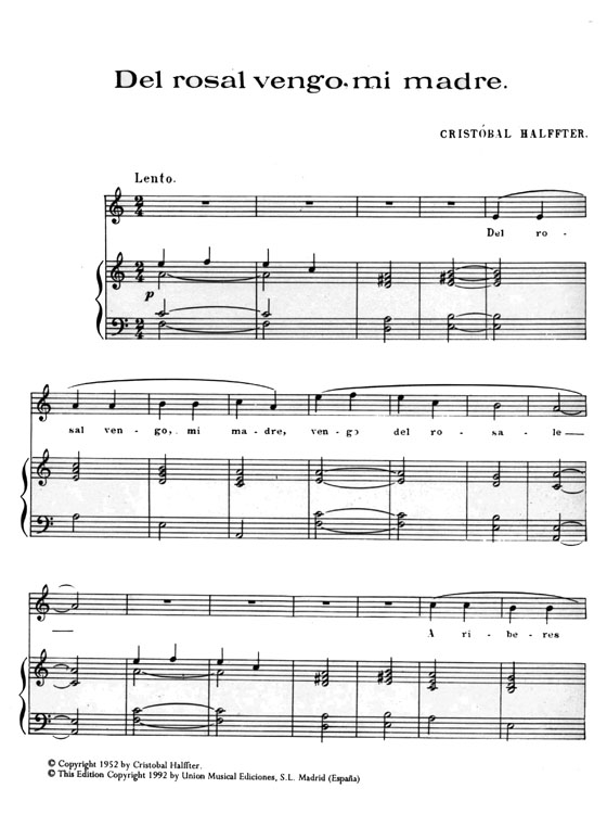 C. Halffter【Dos Canciones】Para Canto Y Piano