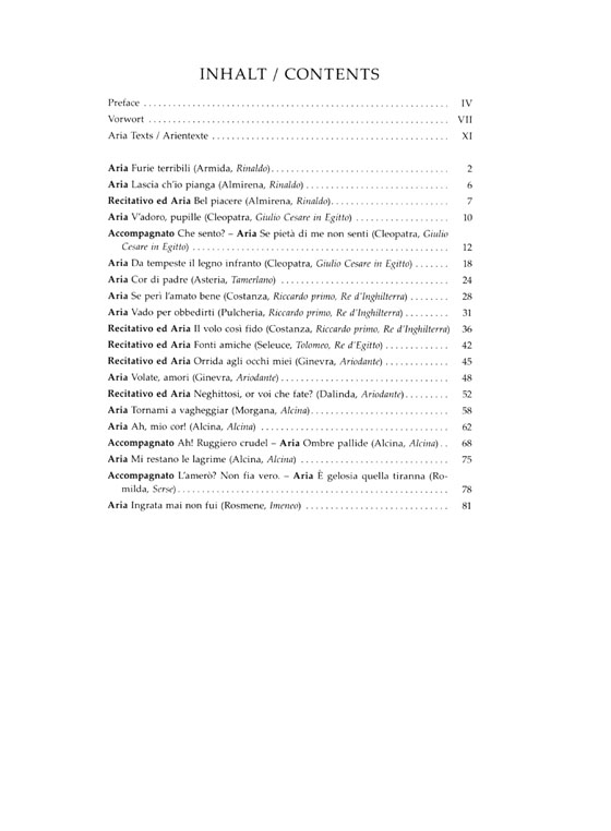 Handel【Arienalbum】aus Händels Opern , Frauenrollen für hohe Stimme Handel【Arienalbum】aus Händels Opern , Frauenrollen für hohe Stimme