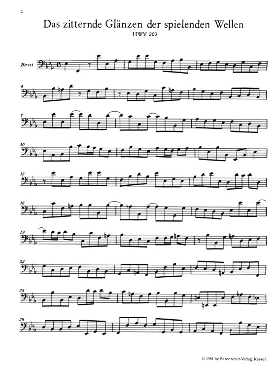 Handel【Neun deutsche Arien , HWV 202-210】für Sopran, ein Soloinstrument und Basso continuo Handel【Neun deutsche Arien , HWV 202-210】für Sopran, ein Soloinstrument und Basso continuo