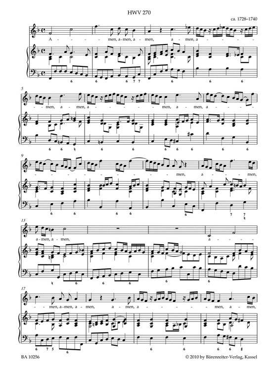 Handel【Neun Amen- und Halleluja-Sätze , HWV 269 - 277】für Sopran und Basso continuo Handel【Neun Amen- und Halleluja-Sätze , HWV 269 - 277】für Sopran und Basso continuo