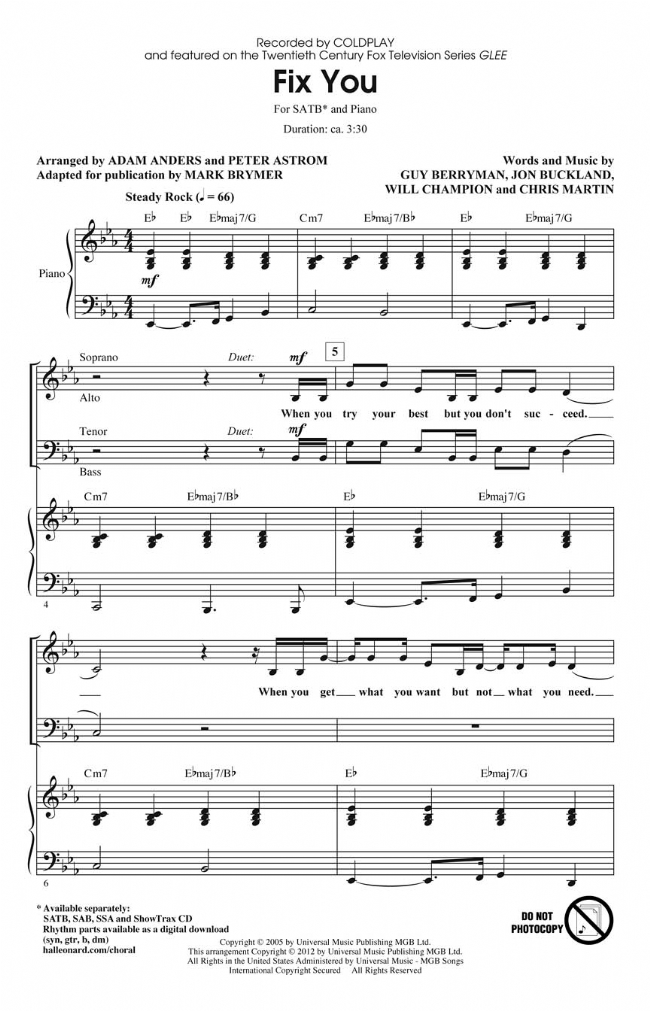 【Fix You】SATB 【Fix You】SATB