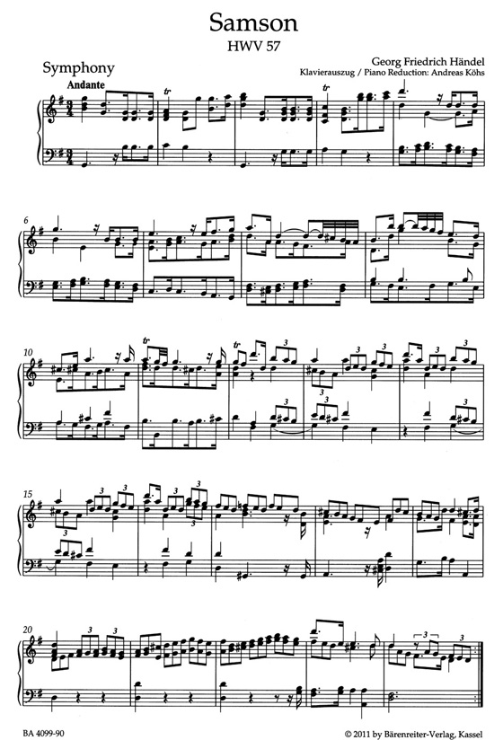 Handel【Samson , HWV 57】Klavierauszug , Vocal Score Handel【Samson , HWV 57】Klavierauszug , Vocal Score