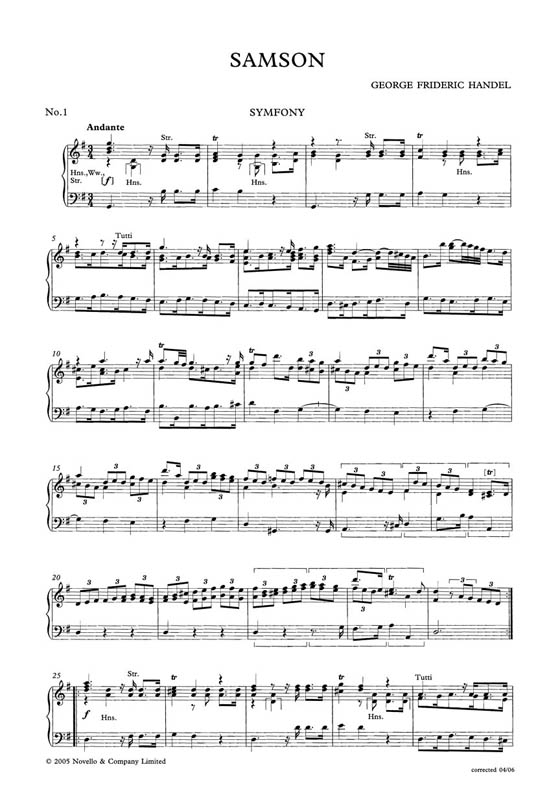 Handel【Samson】Vocal Score Handel【Samson】Vocal Score