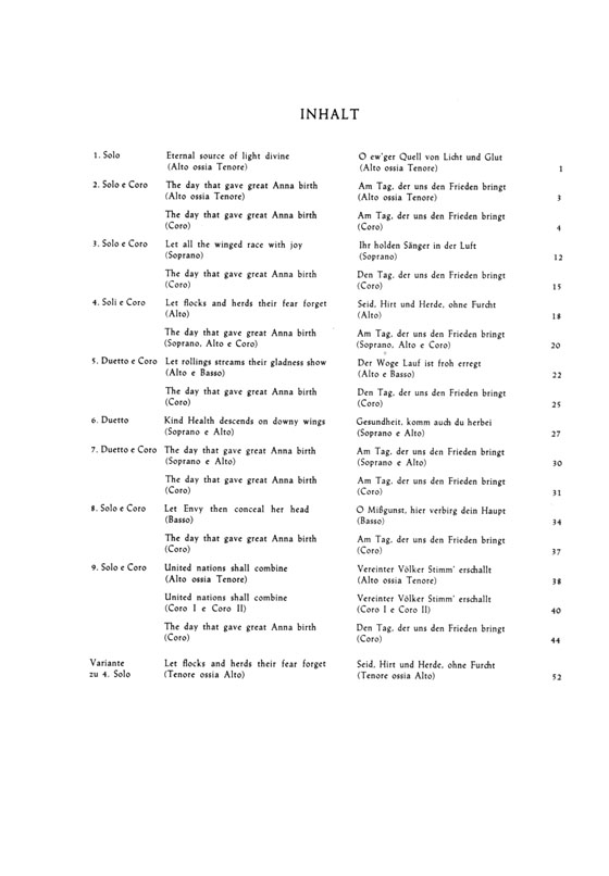 Handel【Ode für den Geburtstag der Königin Anna】Klavierauszug , Vocal Score
