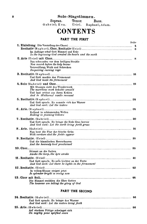 Haydn【The Creation】for Soli, Chorus and Orchestra with German and English text , Choral Score Haydn【The Creation】for Soli, Chorus and Orchestra with German and English text , Choral Score