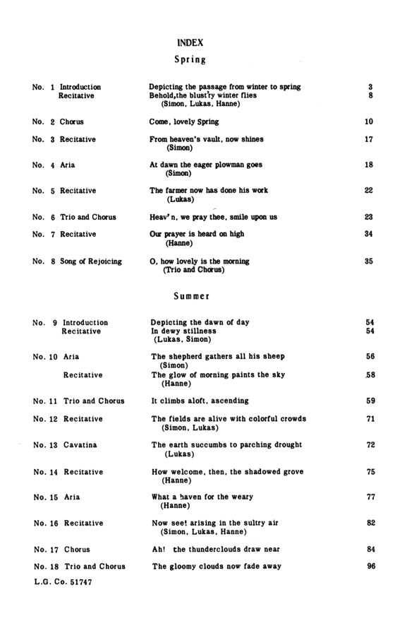 Haydn【The Seasons】for Four-Part Chorus of Mixed Voice and Soloists with Piano Accompaniment