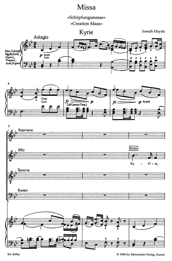 Haydn【Schöpfungsmesse】Klavierauszug, Vocal Score Haydn【Schöpfungsmesse】Klavierauszug, Vocal Score