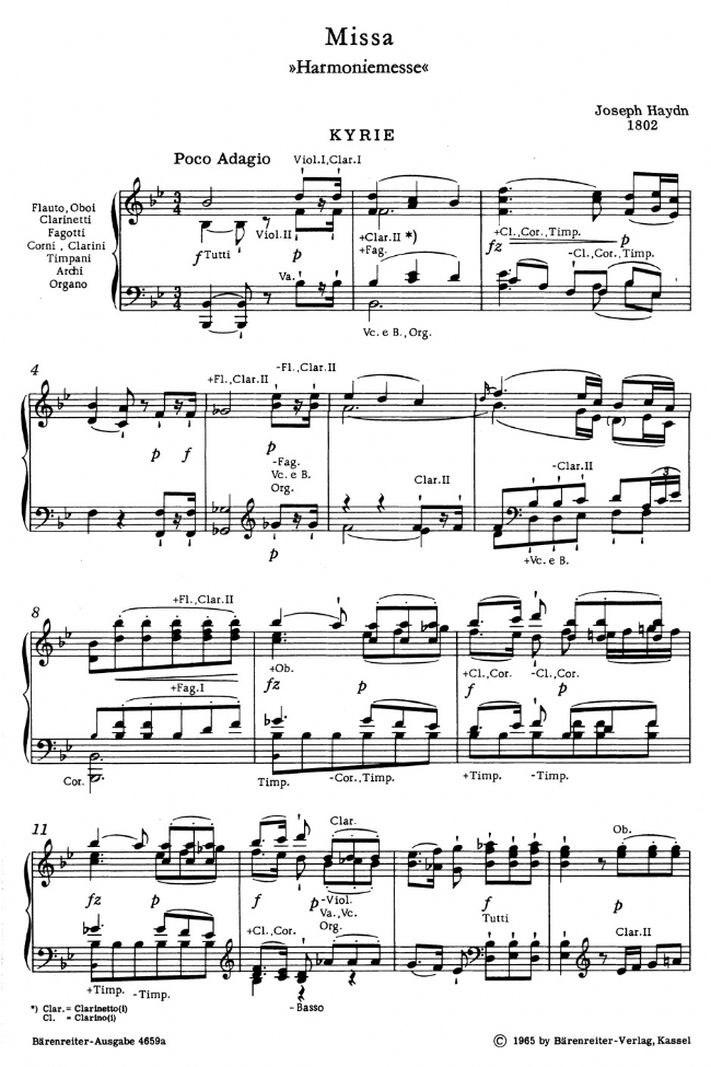 Haydn【Harmoniemesse】Klavierauszug , Vocal Score