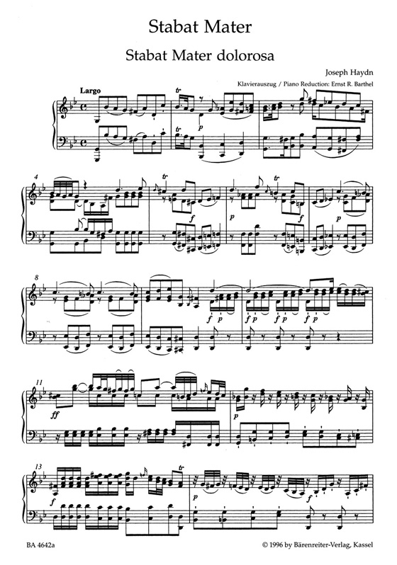 Haydn【Stabat Mater】Klavierauszug , Vocal Score Haydn【Stabat Mater】Klavierauszug , Vocal Score