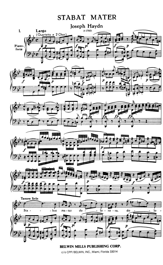 Haydn【Stabat Mater】for Soli, Chorus and Orchestra , Choral Score Haydn【Stabat Mater】for Soli, Chorus and Orchestra , Choral Score