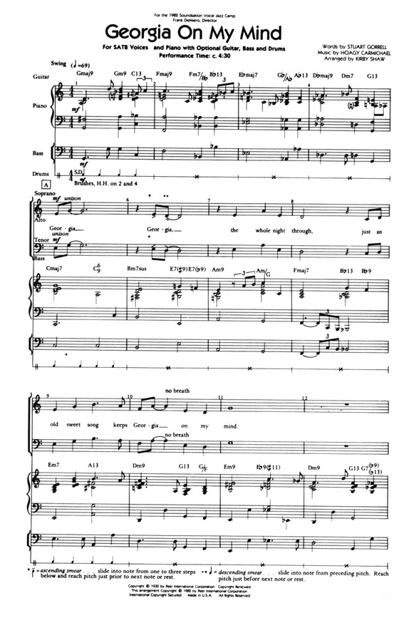 【Georgia On My Mind】SATB 【Georgia On My Mind】SATB