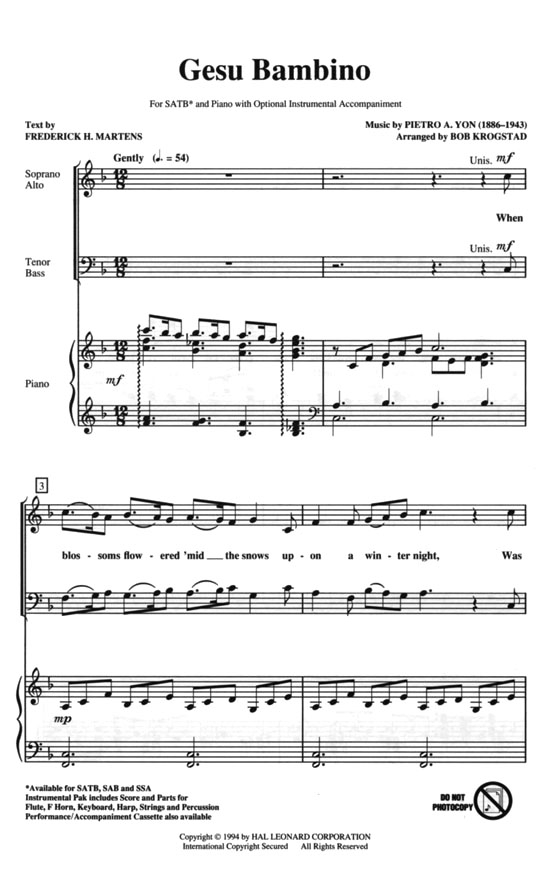 【Gesu Bambino】SATB 【Gesu Bambino】SATB