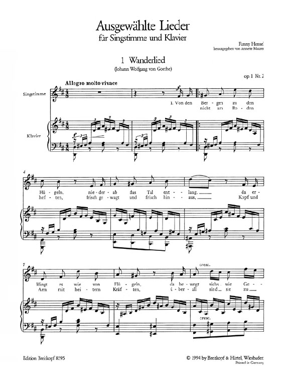 Hensel【Ausgewählte Lieder】für Singstimme und Klavier , Band Ⅰ Hensel【Ausgewählte Lieder】für Singstimme und Klavier , Band Ⅰ