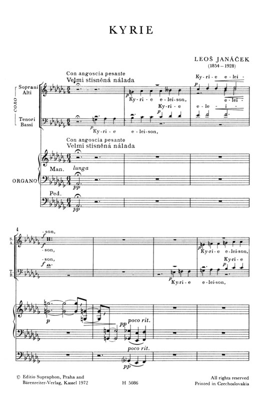 Janacek【Unvollendete Messe Es-dur】für Soli, Chor und Orgel