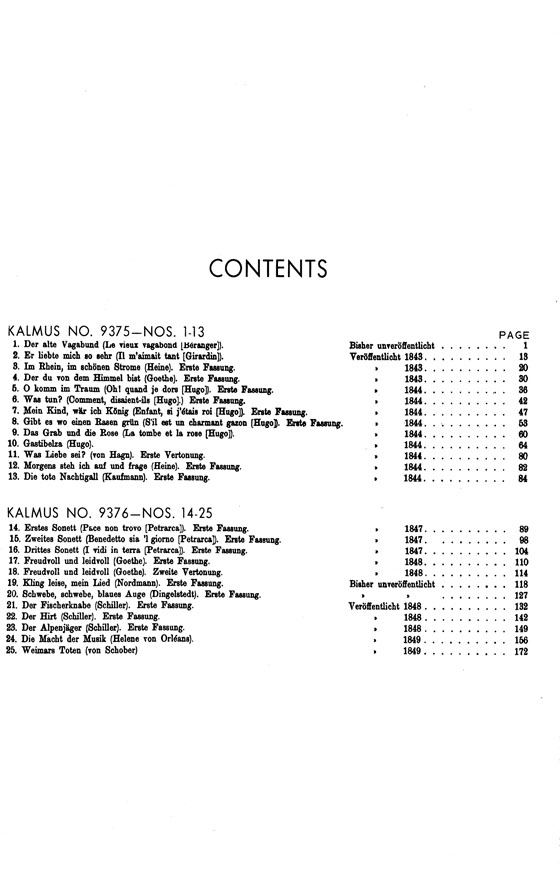 Liszt【Songs , Volume Ⅱ , Nos. 14-25】Vocal Score