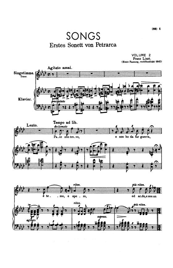 Liszt【Songs , Volume Ⅱ , Nos. 14-25】Vocal Score