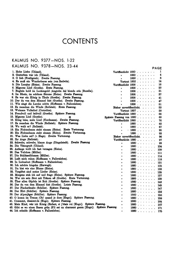 Liszt【Songs , Volume Ⅲ , Nos. 1-22】Vocal Score