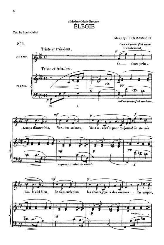 Massenet【Songs , Volume Ⅰ】For High Voice Massenet【Songs , Volume Ⅰ】For High Voice