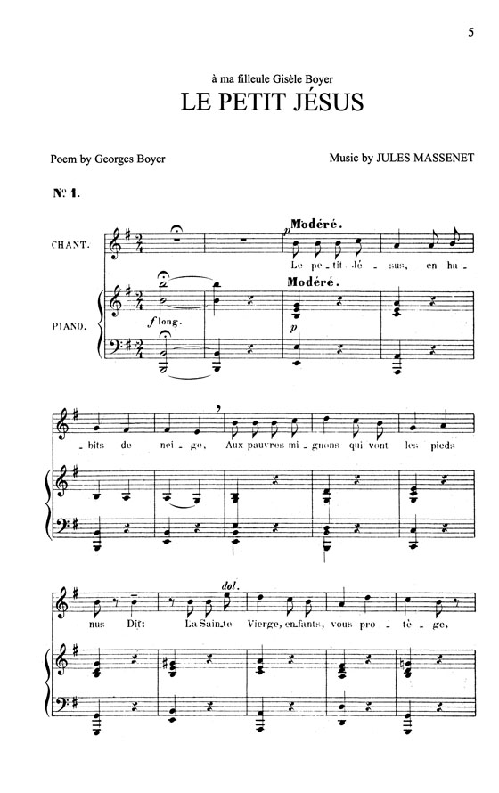 Massenet【Songs , Volume Ⅴ】For Medium／Low Voice