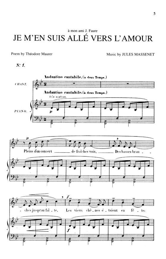 Massenet【Songs , Volume Ⅵ】For Medium／Low Voice