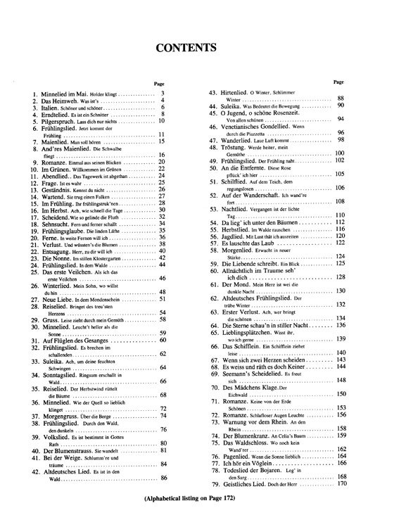 Mendelssohn【Seventy-Nine Songs】for Medium Voice and Piano with German Text