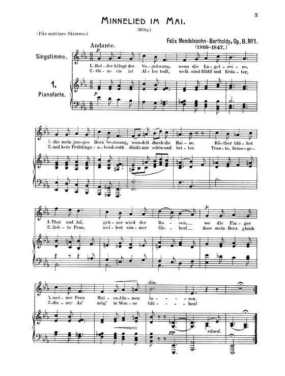 Mendelssohn【Seventy-Nine Songs】for Medium Voice and Piano with German Text