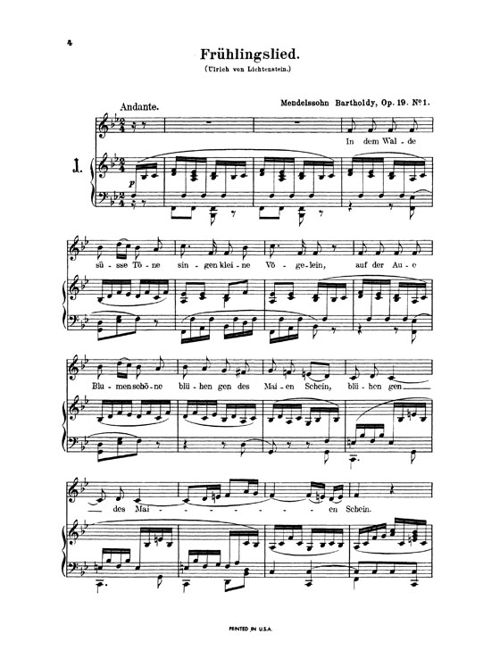 Mendelssohn【Seventy-Five Songs】for Low Voice and Piano with German text