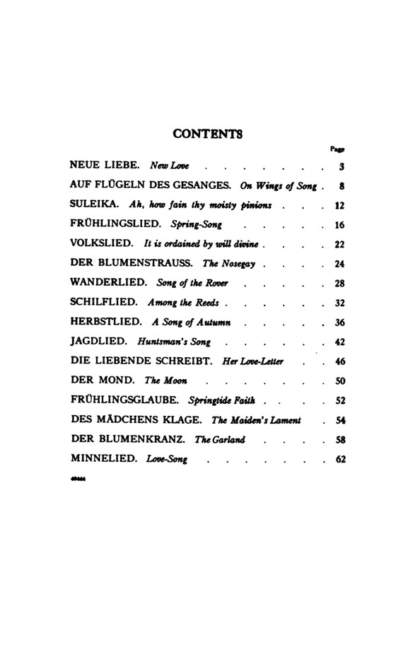 Mendelssohn【16 Selected Songs】For High Voice