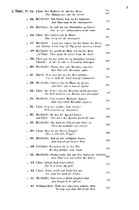 Mendelssohn【Saint Paul－An Oratorio】for Soli, Chorus and Orchestra with German and English text , Choral Score