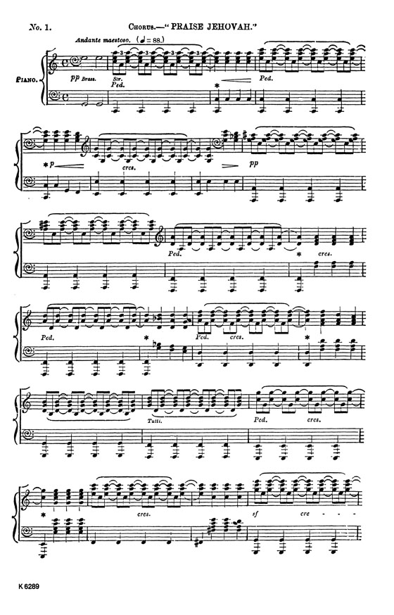 Mendelssohn【Lauda Sion / Praise Jehovah , Opus 73】A Sacred Cantata for Soli, Chorus and Orchestra with Latin and English text , Choral Score