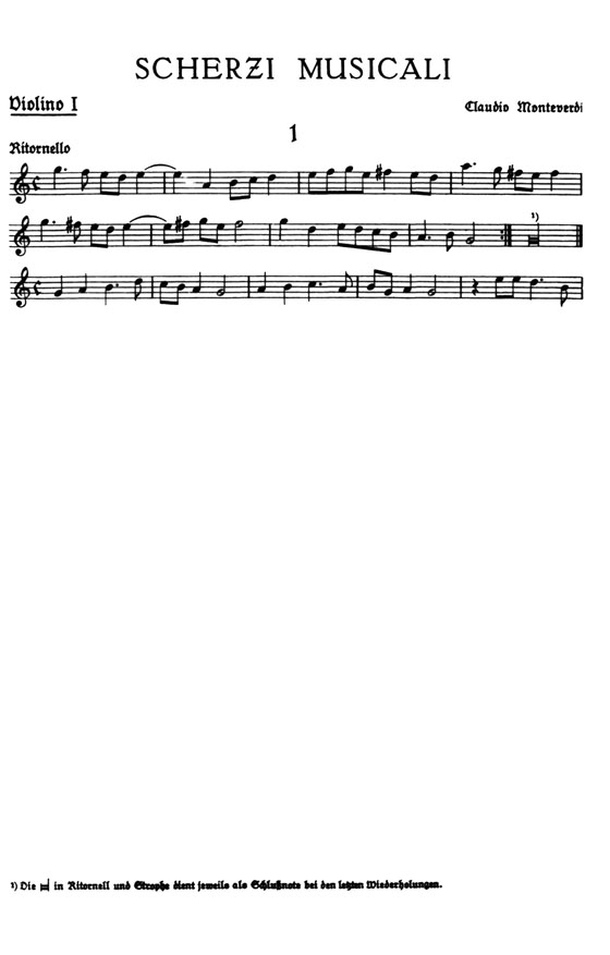 Monteverdi【Scherzi Musicali】for Three Voices, Two Violins and Bass with Italian and German text Monteverdi【Scherzi Musicali】for Three Voices, Two Violins and Bass with Italian and German text