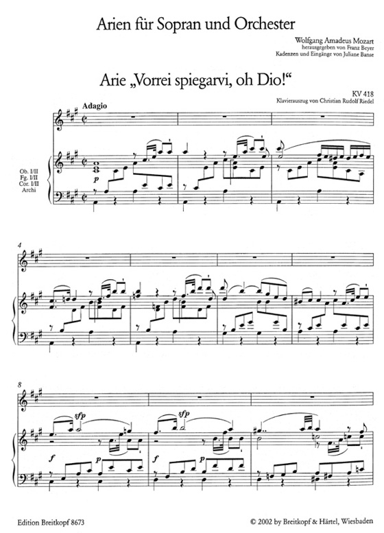 Mozart【Konzert-Arien】für Sopran und Orchester, Band Ⅲ