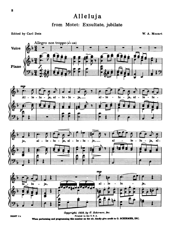 Mozart【Alleluja-From the Motet (Exsultate, jubilate)】High Mozart【Alleluja-From the Motet (Exsultate, jubilate)】High