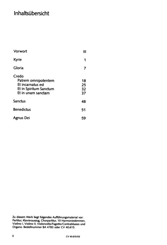 Mozart【Missa in C (Trinitatis-Messe) , KV 167】Klavierauszug , Vocal Score Mozart【Missa in C (Trinitatis-Messe) , KV 167】Klavierauszug , Vocal Score