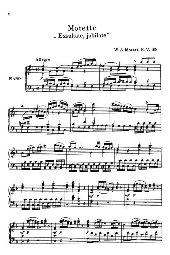 Mozart【Exsultate, Jubilate (K. 165)】for Soprano Solo and Orchestra with Latin text , Vocal Score