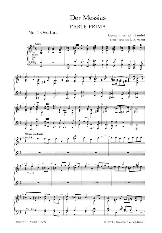 Mozart(Händel)【Der Messias / Messiah , KV 572】Klavierauszug , Vocal Score Mozart(Händel)【Der Messias / Messiah , KV 572】Klavierauszug , Vocal Score