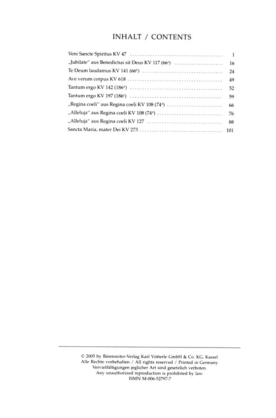 Mozart【Kleinere Kirchenwerke】Bearbeitet für Soli, Chor und Orgel , Partitur／Score