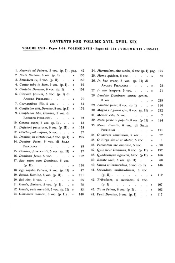 Palestrina【The Complete Works－Motets】for Five, Six and Eight Voices, a cappella , Volume 17 , Choral Score