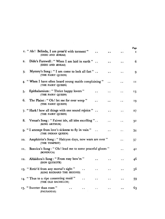 Henry Purcell 【Fifteen Songs And Airs】Contralto (Or Baritone) ,Popular Edition of Selected Works No.1 Henry Purcell 【Fifteen Songs And Airs】Contralto (Or Baritone) ,Popular Edition of Selected Works No.1