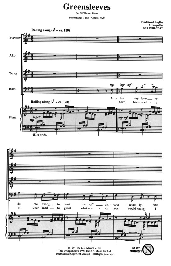 【Greensleeves】SATB