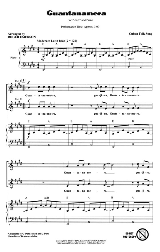 【Guantanamera】2-Part 【Guantanamera】2-Part