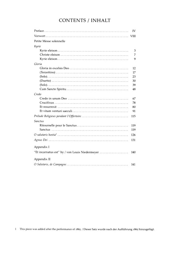 Rossini【Petite Messe solennelle】Vocal Score , Klavierauszug