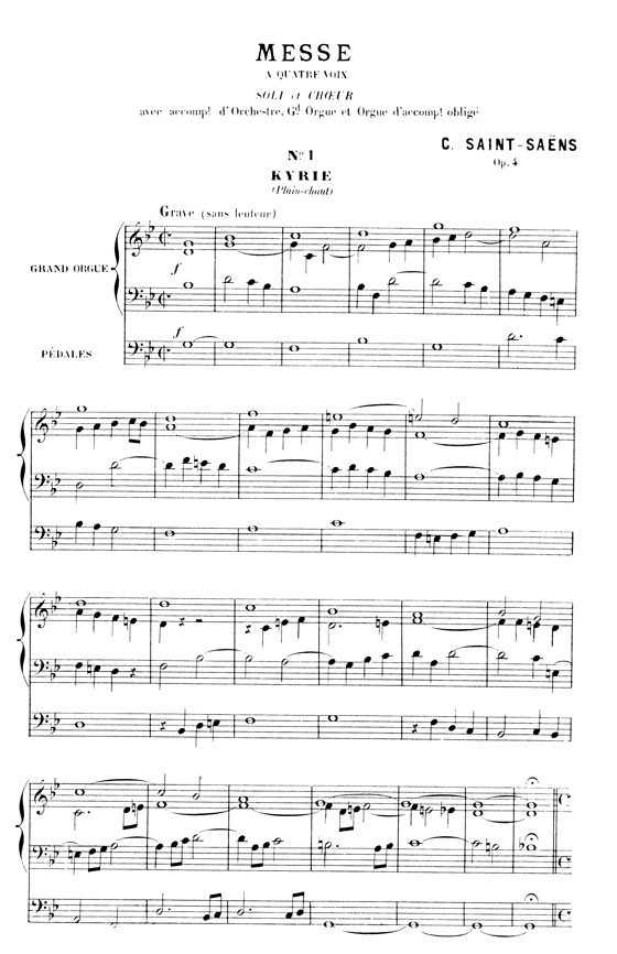 Saint-Saens【Mass , Opus 4】for Soli, Chorus, Orchestra and Organ with Latin text , Choral Score Saint-Saens【Mass , Opus 4】for Soli, Chorus, Orchestra and Organ with Latin text , Choral Score