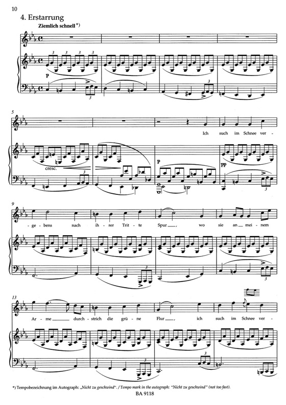 Schubert【Winterreise, Op. 89】Hohe Stimme／High Voice